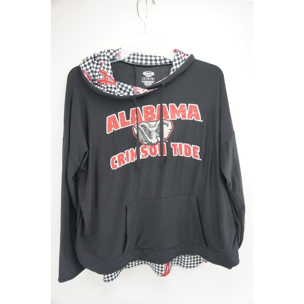 Concepts Sport Black‎ Alabama Crimson Tide Hoodie Cowl Neck Pocket L